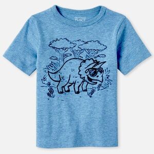 NWT The Children’s Place Baby Toddler Boys Dino Dream Blue Graphic Tee 2t Size 2